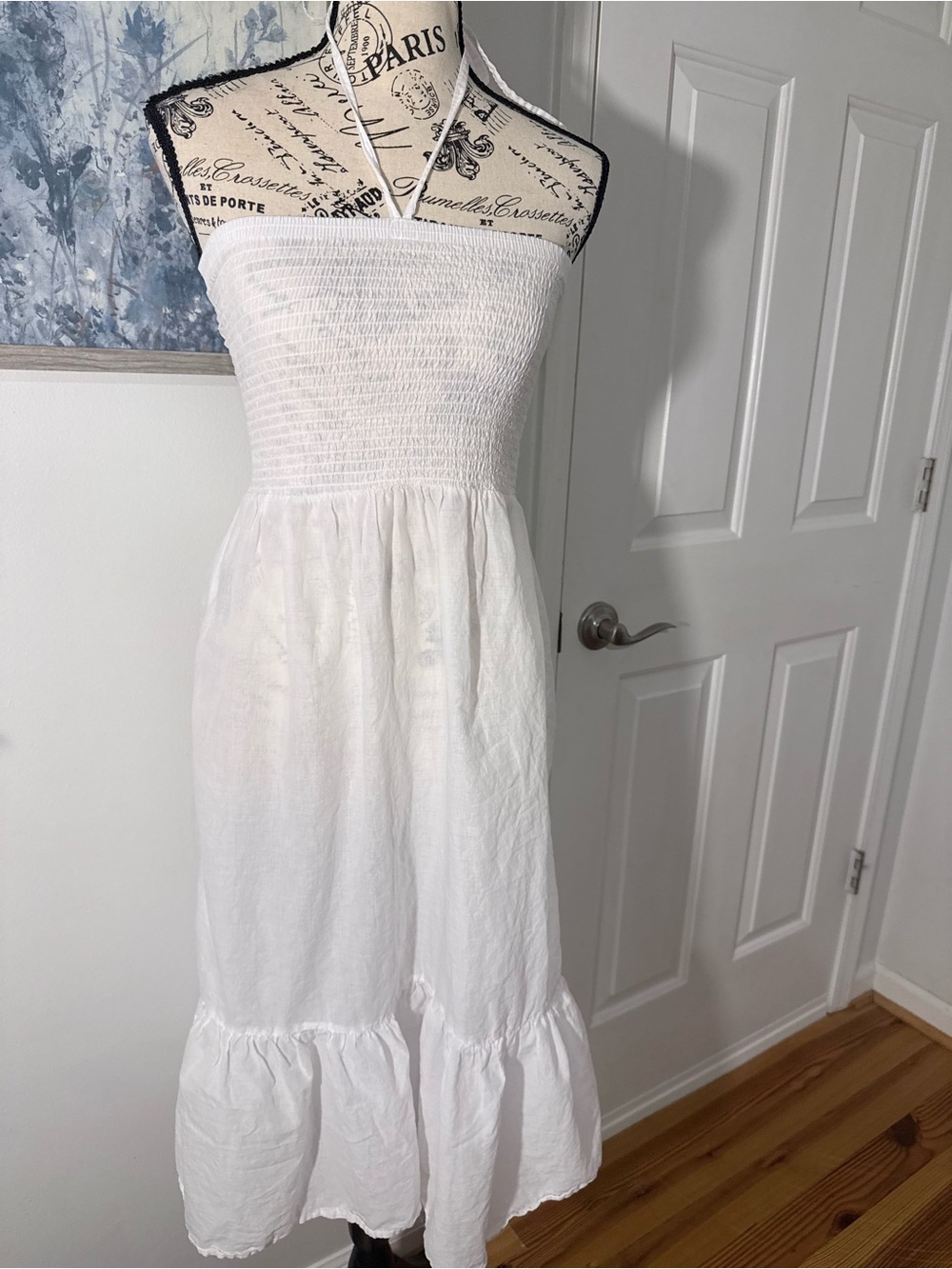 Shade & Shore White Smocked Halter Maxi Dress | Coverup
